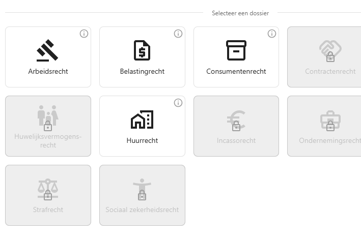 1. Selecteer een vakdossier of zelf een nieuw dossier aan